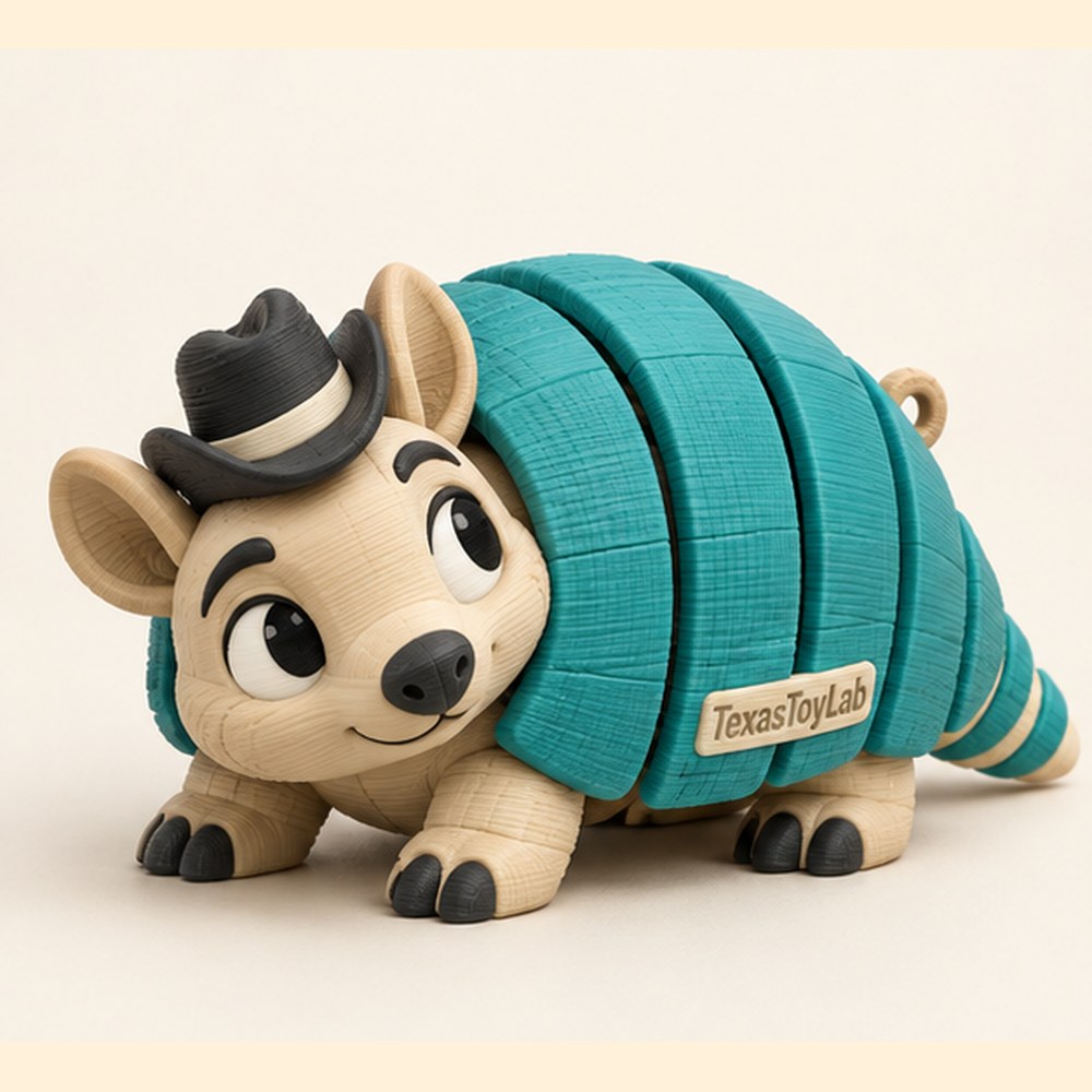 Armie the Armadillo, new design concept (AI-generated concept art, not a photo)