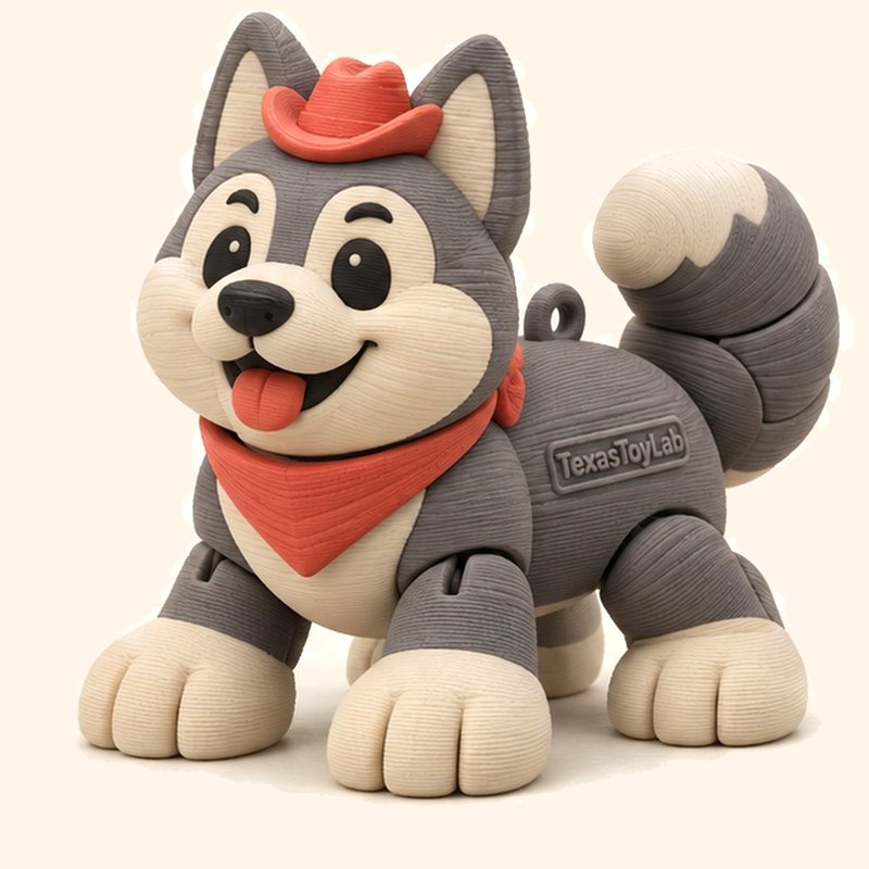 Hunter the Husky: AI-generated concept art, not a photo