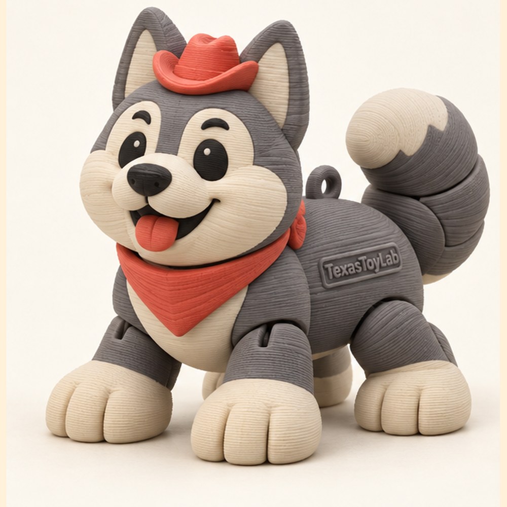 Hunter the Husky, new design concept (AI-generated concept art, not a photo)