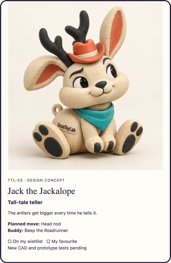 Jack the Jackalope adoption card (concept art)