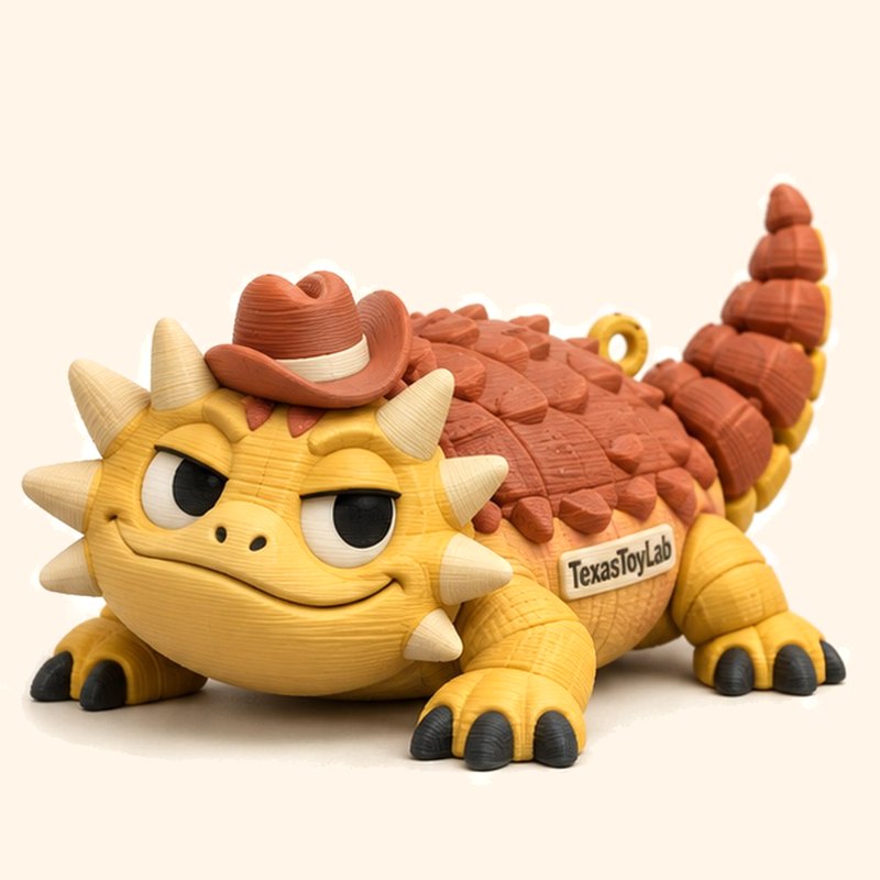 Spike the Horned Lizard: AI-generated concept art, not a photo