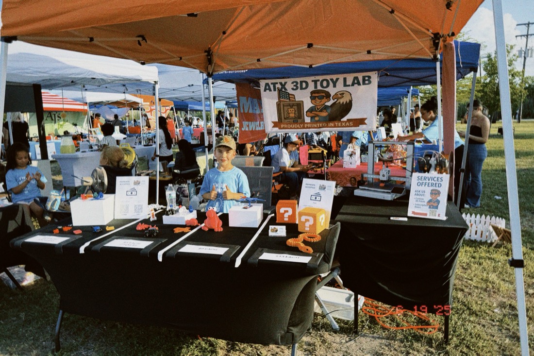 Joseph's first market stall in summer 2025