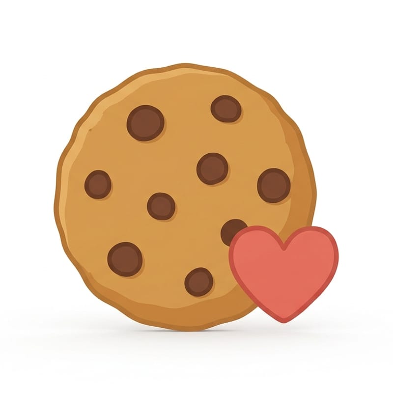 A cookie and a heart, a symbolic icon for the Buy Joseph a cookie tip